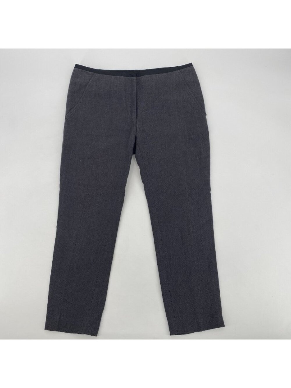 Isabel Marant N 1501 Size 0 Black Linen Blend Crop Trouser Pants Heathered